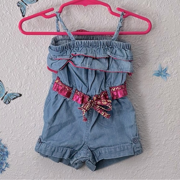 Cute Sequined Belted Romper Baby Route 66 - Picture 10 of 13